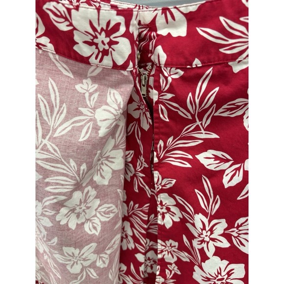 Jennifer Moore Red Floral Wrap Skort Women's Size 12 Hawaiian Resort - Picture 5 of 12